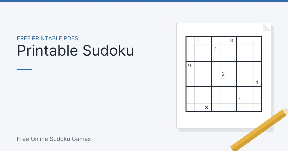 Printable Sudoku: Free PDF Puzzles (Easy to Evil) — free online sudoku