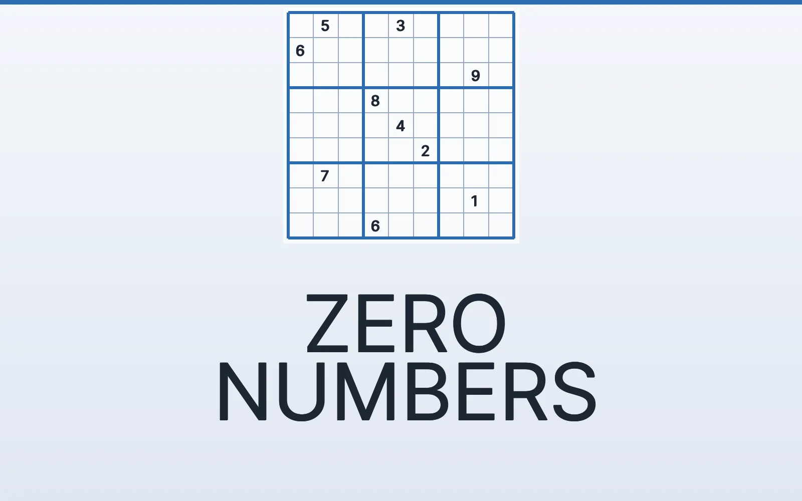 Zero Numbers — free online sudoku puzzle
